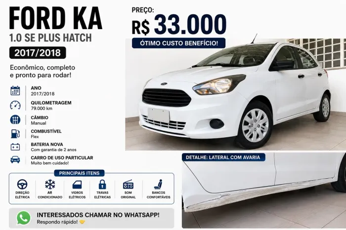 Ford KA 1.0 Se/se Plus Tivct Flex 5P 2018