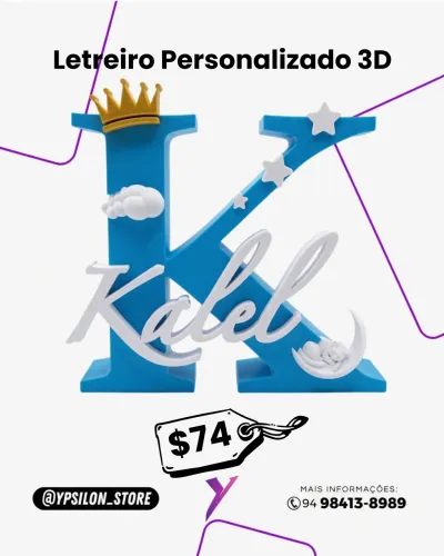 LETREIRO PERSONALIZADO 3D