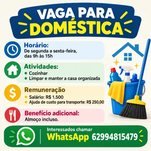 Vaga para Doméstica