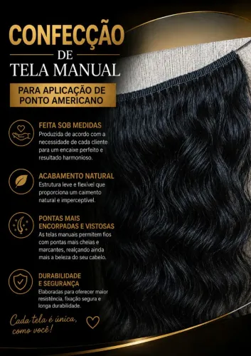 Faço telas para mega hair, ponto americano