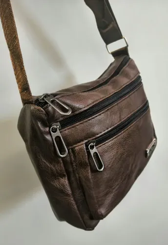 Bolsa Transversal Crossbody Masculina Feminina em Couro PU