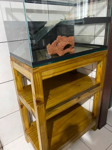 Aquario ou Aquaterrario completo com móvel 112L