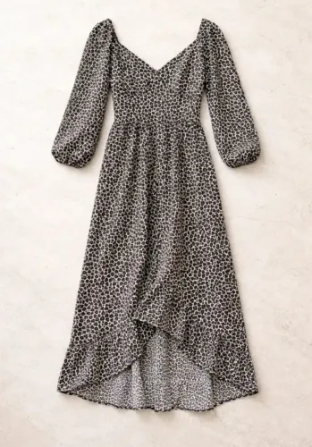 vestido feminino manga longa estampado m