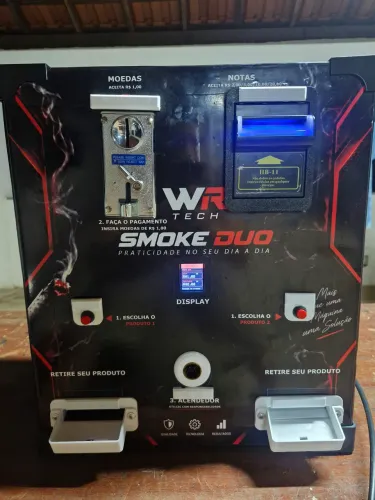Máquina de Cigarro Automática 2 Produtos Moeda e Nota