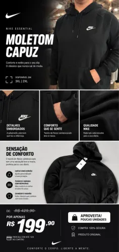 Moletom Capuz Nike Essential