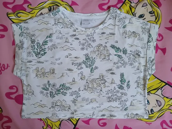 Blusa croped infantil Zara tamanho 8