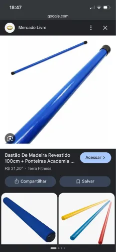 Bastão madeira 1m