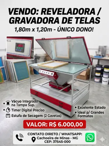 Reveladora de Telas Silk_1,80x1,20cm avácuo