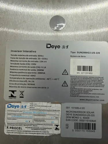 Vendo micro inversor DEYE SUM2000-G3-220 2 k