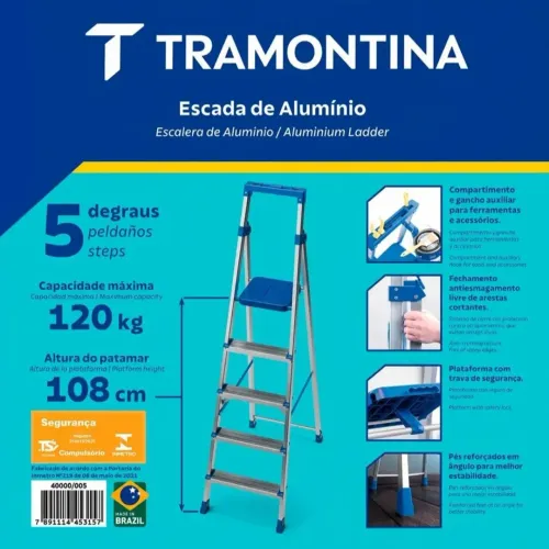 Escada Tramontina 5 degraus