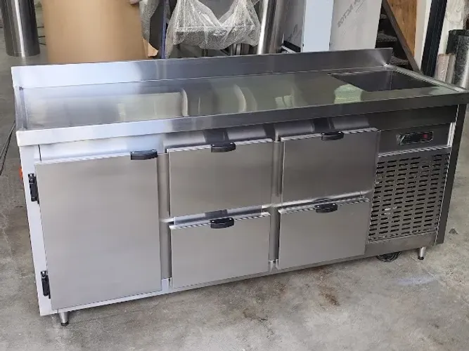 Balcão Refrigerado 2850mm 5 Portas Inox Alta Capacidade
