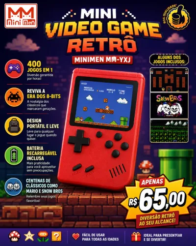 Mini vídeo game portátil 