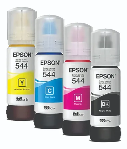 Tinta T544 Para Epson L3250 L3210 L3150 - Kit 04 Cores