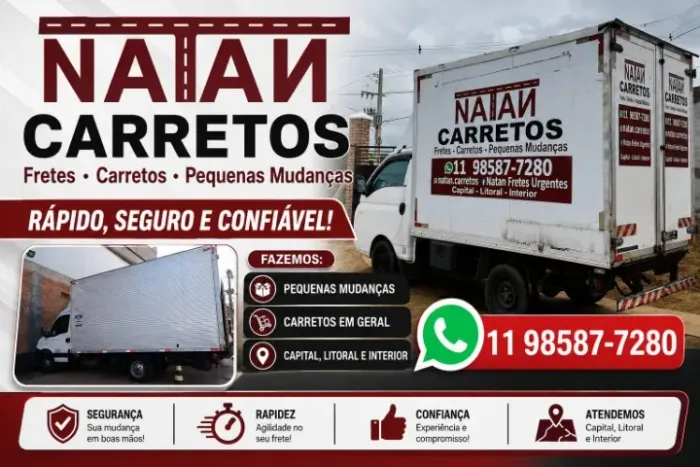 FRETES - CARRETOS E PEQUENAS MUDANÇAS - baú com plataforma