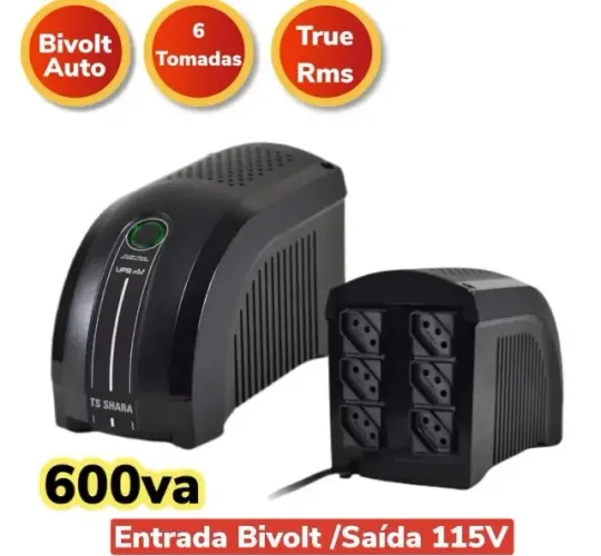 Nobreak Ups Mini 600va Bivolt/115v 4003 Ts Shara 6 Tomadas