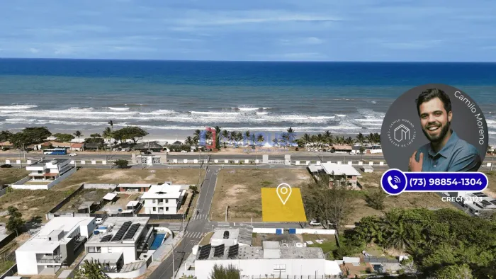 Lote com vista mar na Praia dos Milionários: 452m² em condomínio fechado frente praia, reg