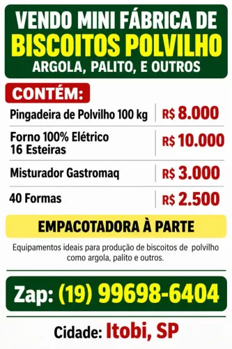 Mini Fabrica de Biscoitos Polvilho Vários Sabores