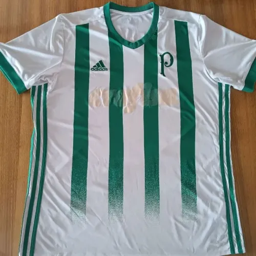 Camisa Original 2017 Palmeiras Branca Verde Listradas Palestra Tamanho GG Adidas