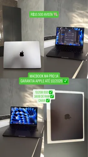 MACBOOK M4 PRO NA GARANTIA 512GB SSD 16 RAM