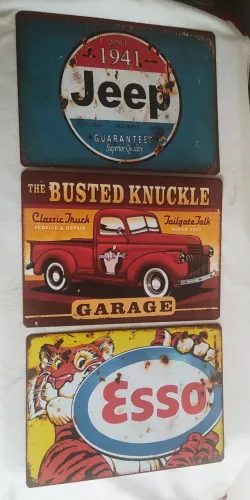 1 Placa Decorativa em Metal Marcas Famosas - Vintage. Garagem/Casa - 1 placa R$65 * NOVA.