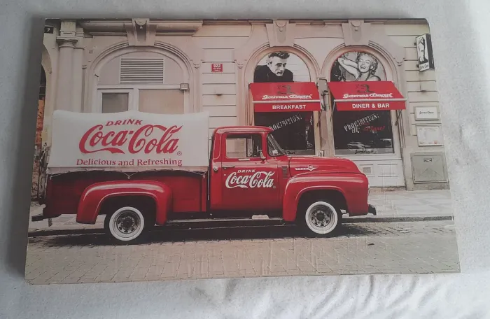 Coca-Cola Placa Decorativa Caminhão da Coca-Cola - "Vintage" em MDF - 1 placa NOVA.