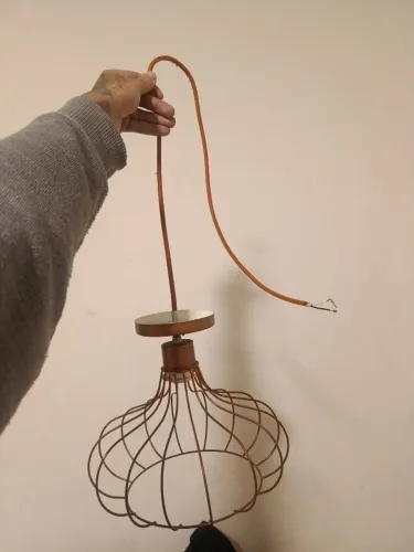 Luminária Pendente Aramada Decorativa Cobre Estilo Industrial Retrô para Teto