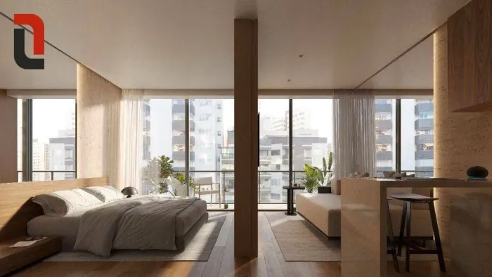 Nommad Studio 26m² Open Space c/ sacada no Batel