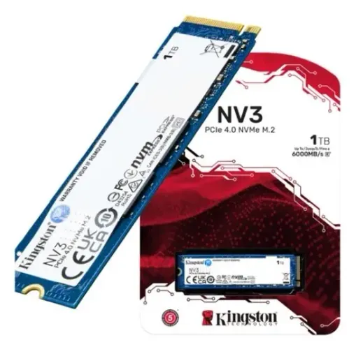 SSD KINGSTON NV3 1TB M.2 2280 NVME PCIe 4.0 - Produto novo, lacrado e original