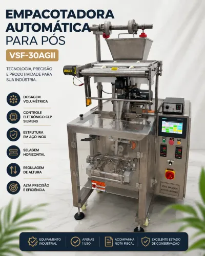 EMPACOTADORA AUTOMÁTICA - VSF-30AGII  ? EQUIPAMENTO NOVÍSSIMO - UTILIZADO APENAS 1 VEZ