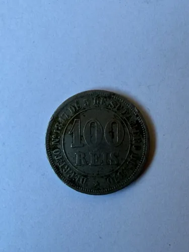 Moeda 100 Réis 1874 Império do Brasil Dom Pedro II Original