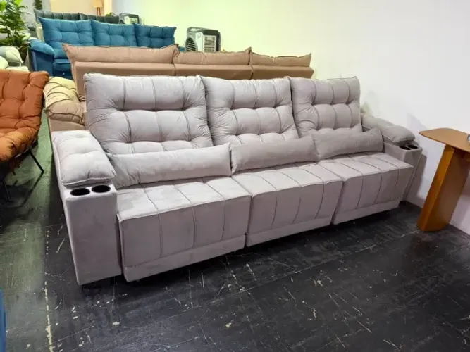 Sofá Heitor 2,90m retrátil e reclinavel, espuma d-33