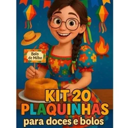 Kit 20 plaquinhas Festa Junina - Decoração de Festa Junina - Enfeites Festa Junina - Mesa 