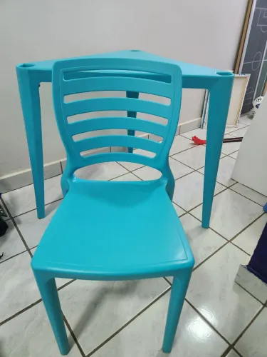 Conjunto Infantil [1 mesa e 1 cadeira] usado Tramontina Sofia em Polipropileno Azul