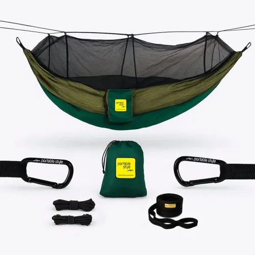 Rede Com Mosquiteiro Amazônia Pro - Cinta e Mosquetão - Portable Style