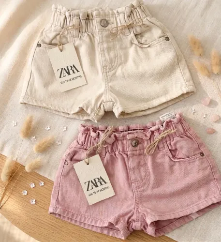 Shorts com cós paperbag - Zara (valor para os 2)