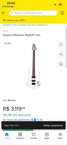 Vendo guitarra Waldman nova