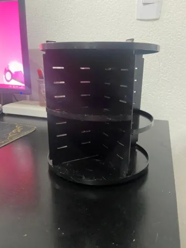 Organizador de Maquiagem Giratório 360 Preto - Estado de Novo!