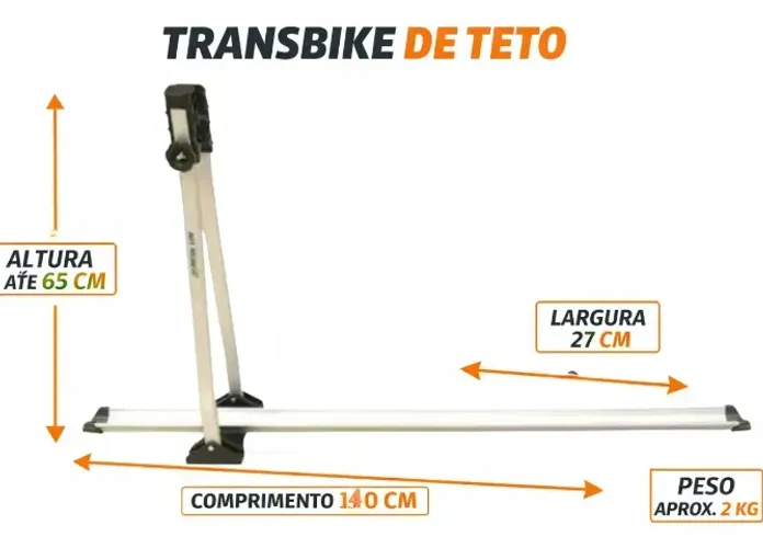 02 - Transbike Teto Calha Suporte Para Bicicleta Bike Alumínio