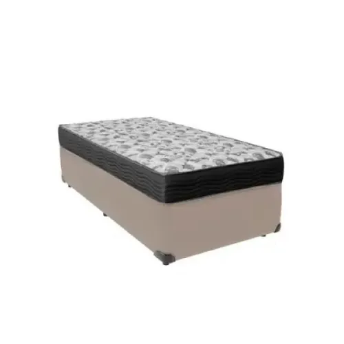 BASE BOX CORINO BEGE ALTO NÍVEL + COLCHÃO ISO 100 D33 ORTOBOM