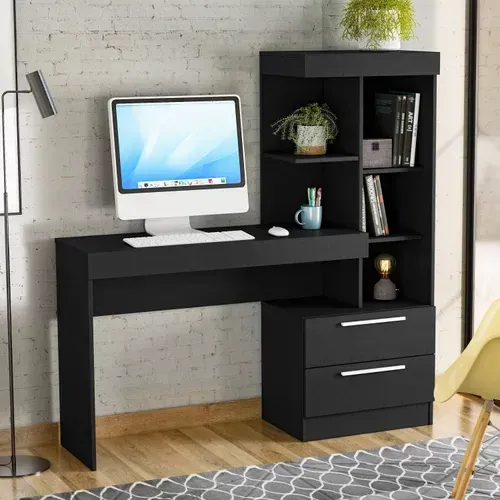 MESA OFFICE - COM PRATELEIRAS E GAVETAS = RECEBA EM ATE 72H