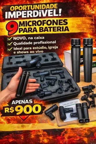 Kit microfone para bateria