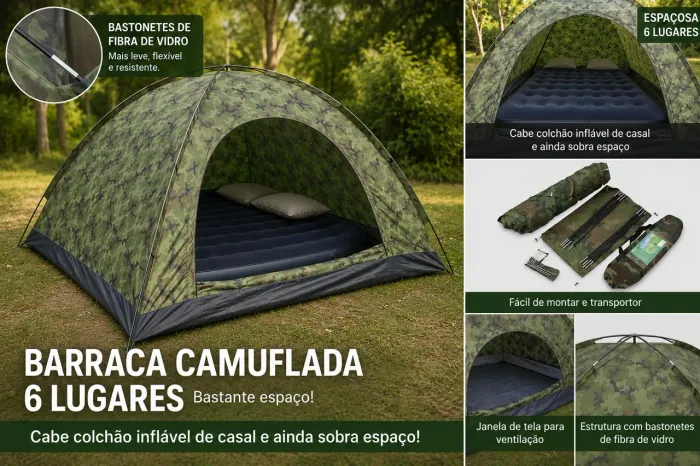 Barraca 6 lugares camping