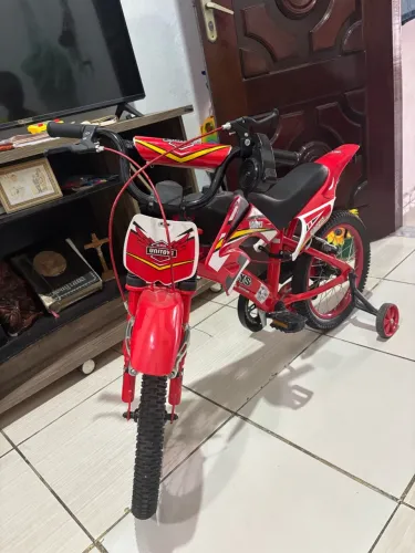 Bike moto cross vermelha aro 16 - Uni Toys