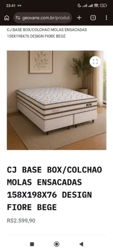 CJ BASE BOX/COLCHAO MOLAS ENSACADAS 158X198X76 DESIGN FIORE BEGE