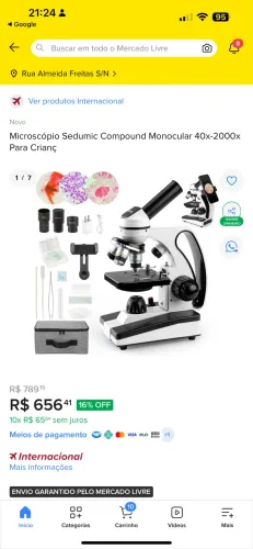 Microscópio novo na caixa 