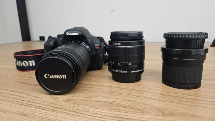 Kit Canon EOS Rebel T3i + 3 Lentes (Telefoto, Fisheye e Macro)
