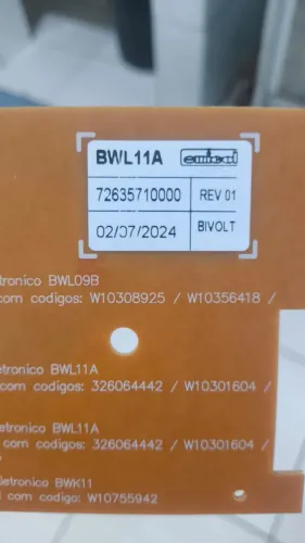 Placa Interface Lavadora Brastemp BWL11A Original Emicol + Fonte - NOVA