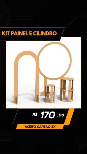 Kit para festa painel e cilindros 