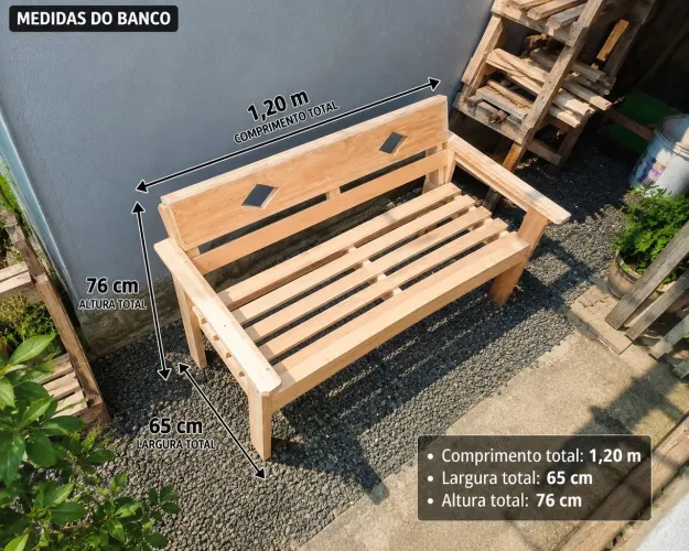 Bancos rústico de madeira 