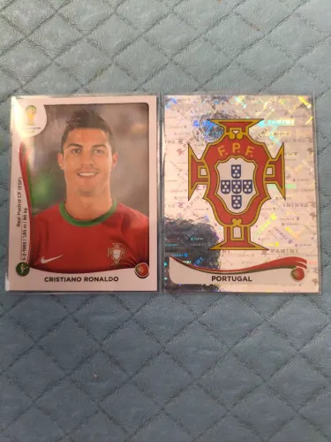 Figurinha Cristiano Ronaldo + Logo Portugal brilhante - Copa do Mundo 2014 - Original